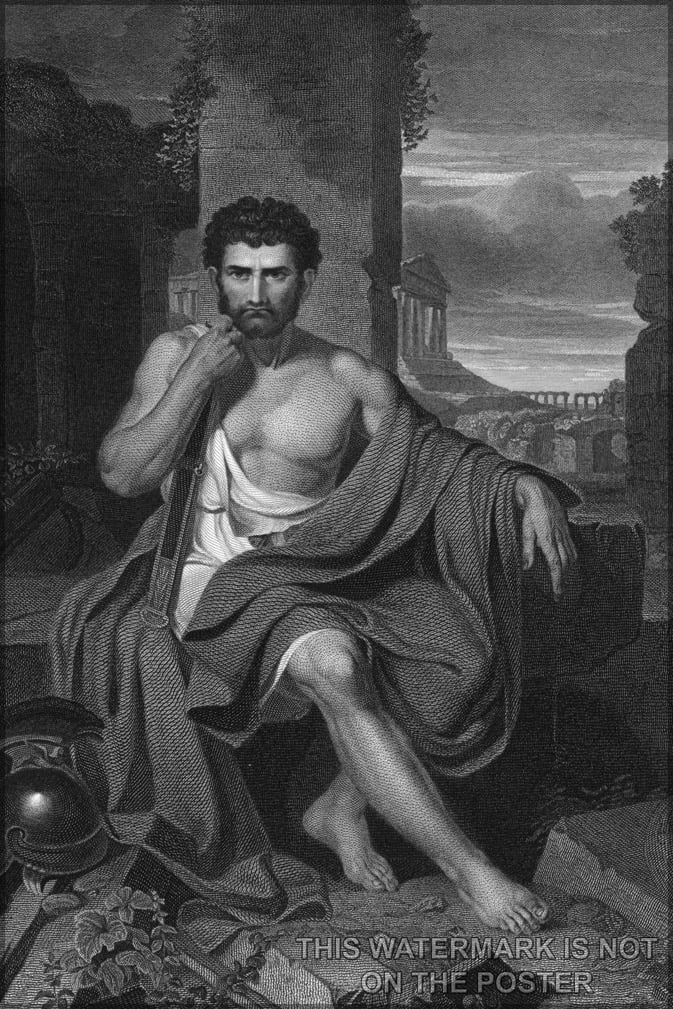 24"x36" Gallery Poster, Caius Marius on the ruins of Carthage