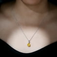 thumbnail image 4 of Rosec Jewels Lab Created Yellow Sapphire Drop Pendant Necklace with Moissanite (8X10 mm), 18K White Gold, 4 of 8