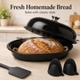 thumbnail image 2 of VAETTLO 16 inch Oval Enamel Bread Baker Set with Lid, Black Speckled Baking Dish with Silicone Mitts, Spatula and Bread Mat, 2 of 6