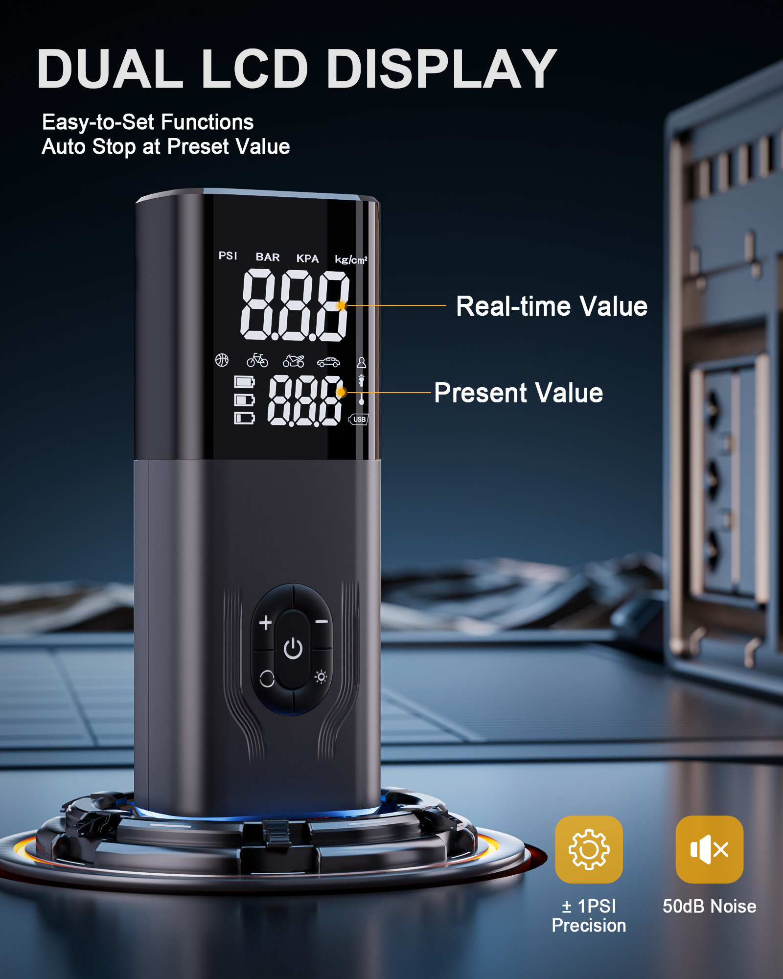 REHOTTOP 180 PSI Portable Tire Inflator with LED photo 5