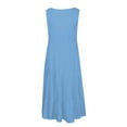 thumbnail image 4 of Lenago Women's Plus Size Summer Dresses Fashion Holiday Summer Solid Color Sleeveless Party Beach Dress, 4 of 5