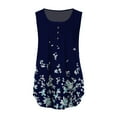 thumbnail image 2 of Débardeur Sans Manches pour Femmes Été Col Rond Boutons Chemises Blouse à Manches Courtes Décontractée Ample T-Shirts Mode Imprimé Camisole, 2 of 4