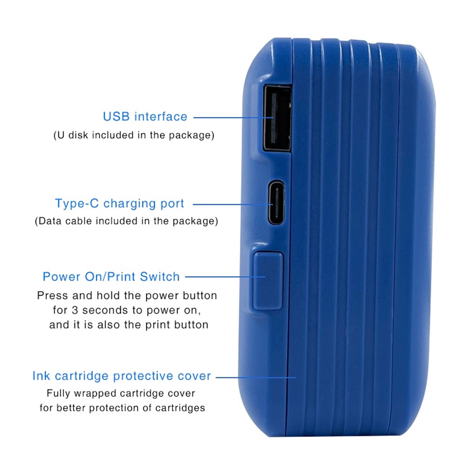 25 Languages Number Logo Label Plastic Carton Hand Jet Handheld Thermal Mini Inkjet Printer ,Portable & User