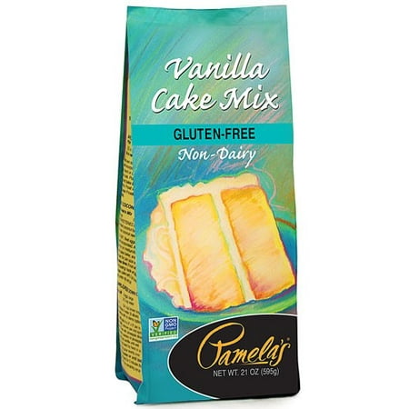 Vanilla Cake Glaze - Pamela's Gluten Free Non-GMO Vanilla Cake Mix, 21 oz