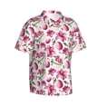 thumbnail image 2 of Balery Lilies Flowers Print Men's Hawaiian Shirts Short Sleeve Beach Shirt Relaxed Fit Vacation Button Down Shirts-X-Large, 2 of 9