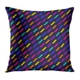 thumbnail image 1 of BOSDECO Colorful Bold Diagonal Geometrical Shapes Pattern Orange Bright Geometric Hip Abstract Black PillowCase Pillow Cover 18x18 inch, 1 of 1