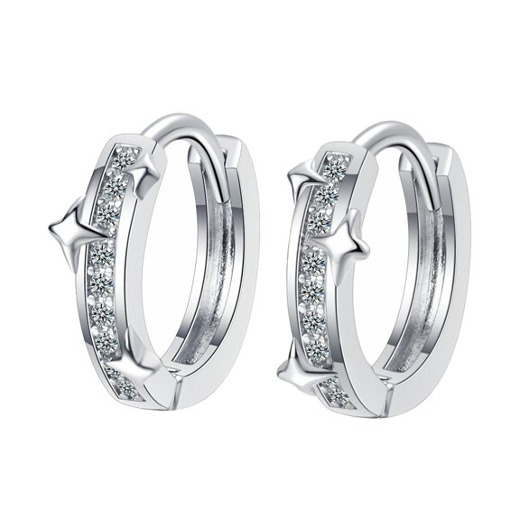 ZMKIAG Fashion Zircon Star Earrings - Temperament Sweet Ear Jewelry for Women, Lightweight Geometric Dangle Earrings, Hypoallergenic Female Fashion Earrings Set