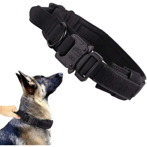 Dww-(m) Chien Tactique, Avec Poigne De Commande Et Collier Pour Chien Boucle En Mtal, Collier Chien Reglable, Convient Aux Chiens De Toutes Tailles
