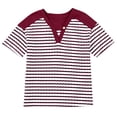 thumbnail image 4 of Hombro Frío Tops Mujeres Cuello en V Manga Corta Fuera Del Hombro Color Sólido Blusa Casual Suave Poliéster Primavera Verano Moda, 4 of 5