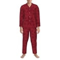 thumbnail image 3 of Sikiie Christmas Red Snowflakes Mens Pajama Set, Soft Warm Long Sleeve Sleepwear, Cozy Button-Down Pjs for Men-Large, 3 of 7