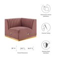 thumbnail image 6 of Modular Sofa Corner Chair, Pink Gold, Velvet, French Living Lounge Cafe Lobby Hospitality Restaurant, Modern Contemporary Boutique HB33788, 6 of 6