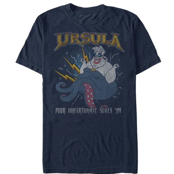Men's The Little Mermaid Ursula Rocker Graphic Tee Navy Blue Medium