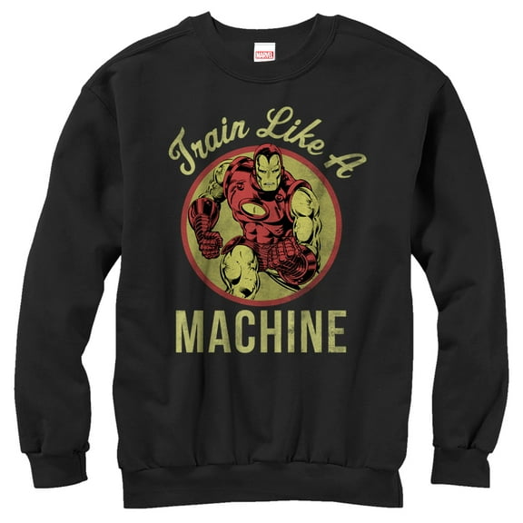 Women's Marvel Iron Man Train Like a Machine Sweatshirt Black Medium