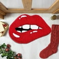 thumbnail image 4 of Red Lips Bath Mat Funny Lips Shaped Bathroom Rug Non- Washable Small Area Rugs for Valentine's Day Halloween Party Door Bathroom Bathtub Decor Supplies, 4 of 6