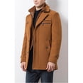 thumbnail image 3 of Lavnis Men Winter Thickened Coat Woolen Overcoat Business Warm Stand Collar Pea Coat Breasted Outerwear Camel L, 3 of 5