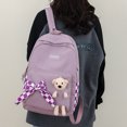 thumbnail image 3 of Cute Bear Backpack Girls School Bookbag Bolso de hombro de dibujos animados (Púrpura), 3 of 3