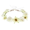 thumbnail image 2 of Rose Flower Leave Crown Headband Rose Wreath Floral Wedding Bridal Headdress Headwear with Adjustable Ribbon Handmade Hair Accessories, 2 of 3