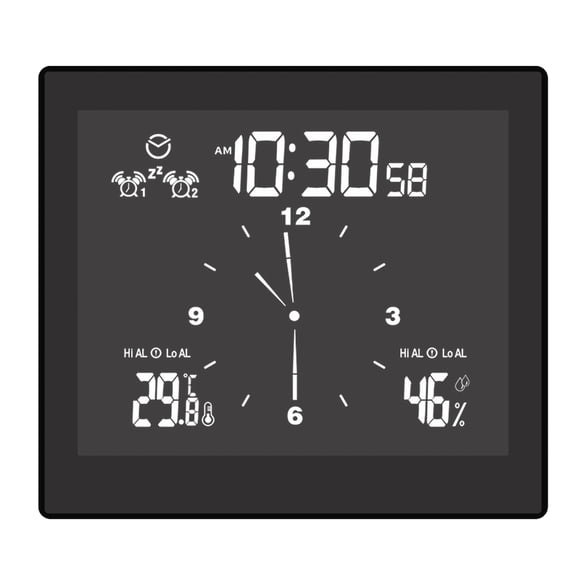 Reloj de pared digital LCD Impermeable Ducha Baño Temporizador Alarma Temperatura Medidor de humedad, Negro Scienceny  HA002356-01B