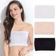 thumbnail image 2 of Opvise Women Invisible Tube Top Bra Strapless Padded Wireless Anti-slip Push Up Soft Anti-exposure Solid Color Elastic Lady Bandeau Bra Women Underwear White, 2 of 8