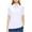 White, variant on Women's Work Shirt Short Sleeve Moisture Wicking Breathable Solid Sports Top for Women Comfortable Office Casual Wear