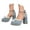 Blue, variant on Win s Way Women's Oktoberfest Lace Bow Blue Heels Ankle Strap Wedding Party Shoes