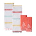 The Pioneer Woman 4 Piece Cotton Bath Towel Set, Coral Bell Orange