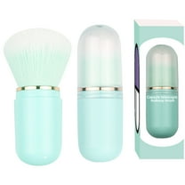 Retractable Makeup Brush, Portable Makeup Brush, Capsule Shape Compact Beauty Brush for Powder Blusher and Facial Cleaning, Soft Synthetic Bristles, Cosmetic Tool for Travel and Gift Use