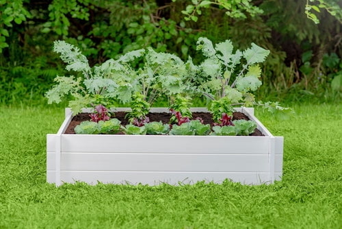 Vita Classic 48"L x 48"W x 11"H Vinyl Hudson Raised Garden Bed, White, VA68237
