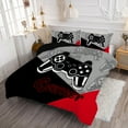 thumbnail image 6 of Psoiuetr Gaming Comforter for Kids Boys Teens Video Game Bedding Set Gamer Comforter Gamepad Comforter Set Queen Size Red Black Gray 3 Pieces, 6 of 6