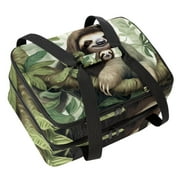 Sloth Double Layered Insulated Refrigerated Lunch Bag with Two Compartments, Large Capacity, and Handheld Carry - 7.1x11.4x16.1 Inches