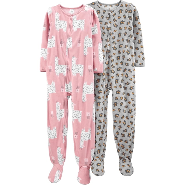 Pajama Simple Joys by Carter's Girls, paquete de 2 unidades, forro polar, 7 años