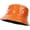 Orange, variant on CoCoMangos Shiny PU Leather Bucket Hats for Women Trendy Solid Color Metallic Caps Outdoor Windproof Hiking Fisherman Caps