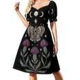 thumbnail image 2 of Vestido de manga corta con escudo de Xanawu, vestido largo para mujer, ropa, vestidos femeninos, vestido morado estilo coreano, 2 of 7