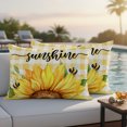 thumbnail image 2 of Outdoor Pillow Covers 20x12 Set of 2, Sunflowers Waterproof Patio Throw Pillow Covers for Couch Sofa Chair, Yellow Plaid Sunshine Vintage Country Bee Decorative Pillowcases for Throw Pillows, 2 of 9