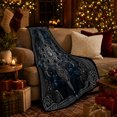 thumbnail image 3 of Lunar Phase Mandala With Ornate Interlaced Border, Soft Flannel Blanket with Ornate Celestial Geometry Print, Housewarming Gift and Home Decor for Bedroom and Living Room, 3 of 7