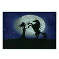 thumbnail image 3 of Horse Cutting Board, Silhouette of Rampant Horse and Long Curly Haired Girl on Giant Fullmoon, Decorative Tempered Glass Cutting and Serving Board, Small Size, Navy Blue and Charcoal, by Ambesonne, 3 of 5