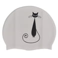 thumbnail image 1 of Cubierta De Cabeza Deportiva, Gorro De Natación Antideslizante Para Gran Espacio, Silicona Elástica Impermeable Con Protección Para Los Oídos Para Deportes Acuáticos ANGGREK Gato de impresión, 1 of 8