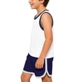 thumbnail image 2 of Zpanxa Boys Summer Outfits Kids Summer Solid Color Round Neck Sleeveless Top and Shorts Two Piece Outfit Navy 8 Years, 2 of 8