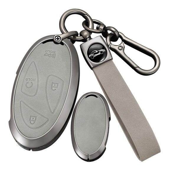 Hyundai 5/7-Button Key Fob Leather Cover: Solid Case Compatible with Ioniq 6, Grandeur GN7, KONA, Elantra, Azera, Sonata Hybrid, Santa Fe, Tucson Hybrid (2023-2025)