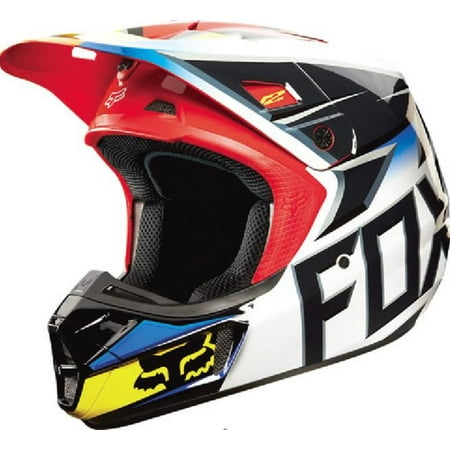 Fox V2 Print - Fox V2 Race Helmet Gloss Black/Red (Black, X-Small)