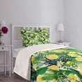 thumbnail image 3 of Ambesonne Jungle Quilted Bedspread Set 2 Pcs, Exotic Plants Green Leaf, Twin Size, Yellow Forest Green, 3 of 5