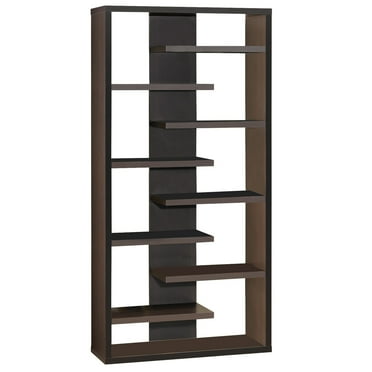 Altmark Bookcase with Staggered Floating Shelves Cappuccino