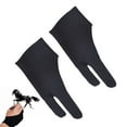 thumbnail image 1 of 2 guantes de dibujo de dos dedos para artistas, ideales para dibujar, pintar, caja de luz, tableta gráfica, pantalla con lápiz y lápiz profesional, tamaño S (negro)., 1 of 5