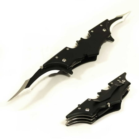 Batman Twin Blade Knife - Double Edge Folding Pocket with clip, 11