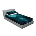 thumbnail image 2 of Ambesonne Space Fitted Sheet & Pillow Sham Set, Outer World Cosmos Moon, Twinxl, Petrol Blue, 2 of 2