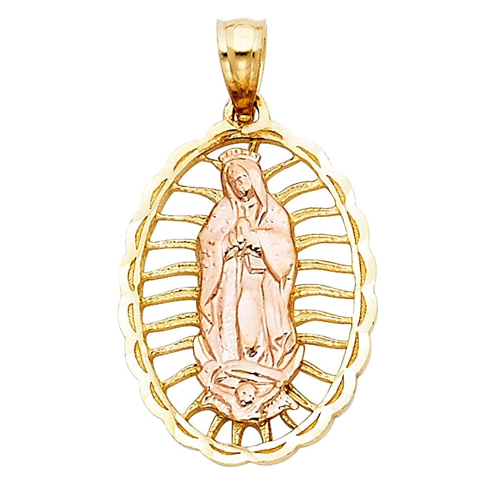FB Jewels 14K White and Yellow Two Tone Gold Our Lady Of Guadalupe ...