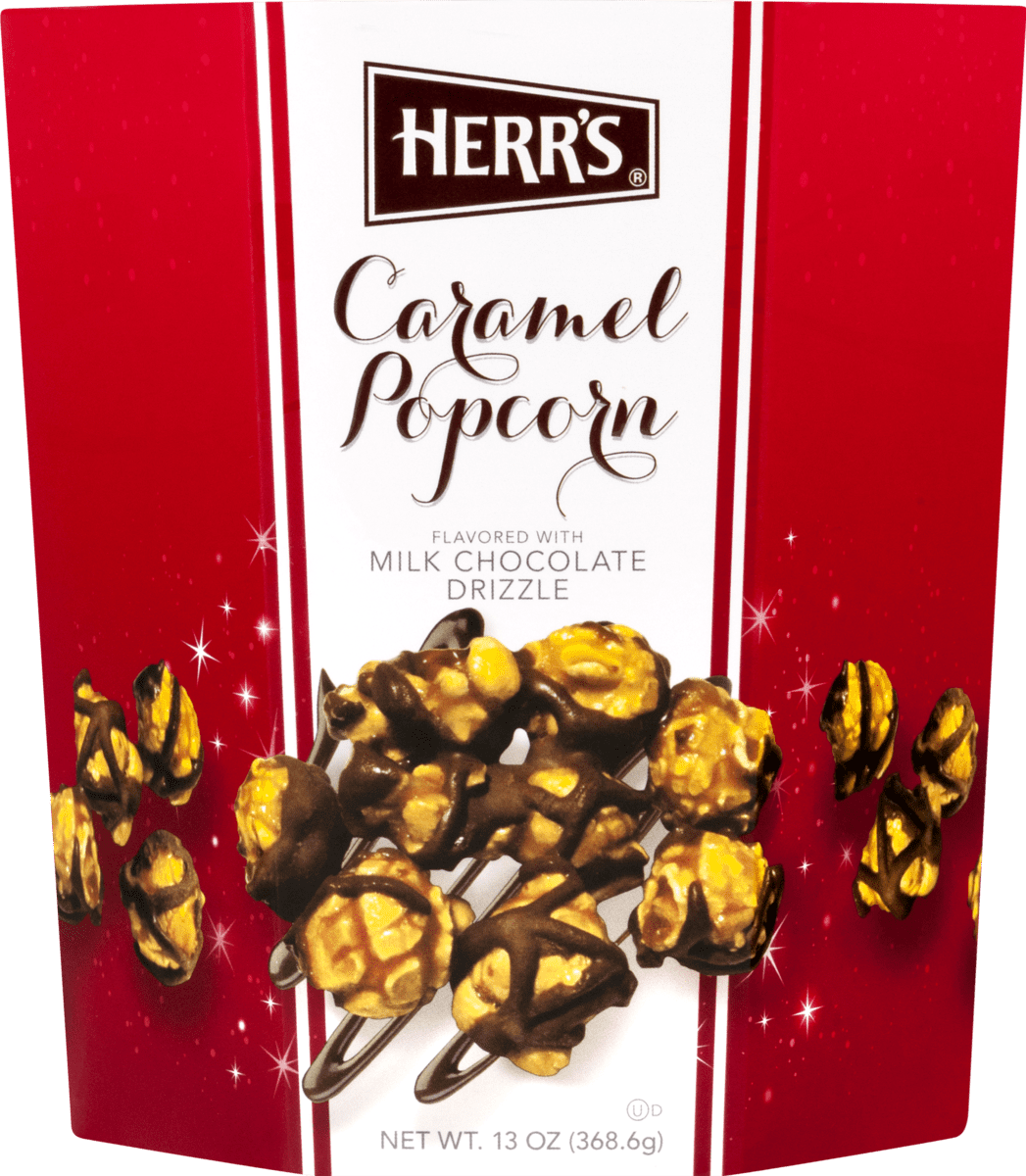 Herr's Caramel Popcorn with Milk Chocolate Drizzle 13 oz. Box (3 Boxes