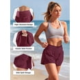 thumbnail image 6 of Cadmus 2 in 1 Women's Workout Shorts for Athletic Gym Running Shorts with Phone Pockets,3 Pack, Black,Grey,Wine Red,L, 6 of 9