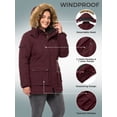 thumbnail image 5 of Wantdo Women's Plus Size Winter Coat Waterproof Winter Jacket Warm Puffer Jacket Wine Red 3X, 5 of 9