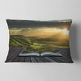 thumbnail image 2 of Designart Open Book to Green Valley - Digital Art Landscape Printed Throw Pillow - 12x20, 2 of 5